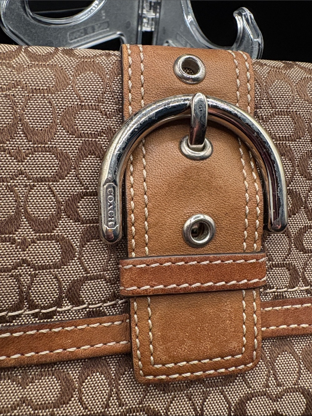 Y2K Coach Soho Signature Jacquard Canvas Buckle Wallet and Checkbook insert VGUC - Picture 7 of 17